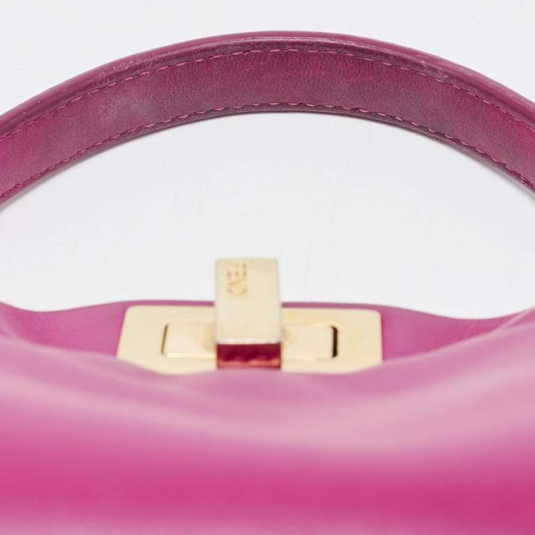 مملوكة مسبقًا Fendi Pink Leather Mini Peekaboo Top Handle Bag