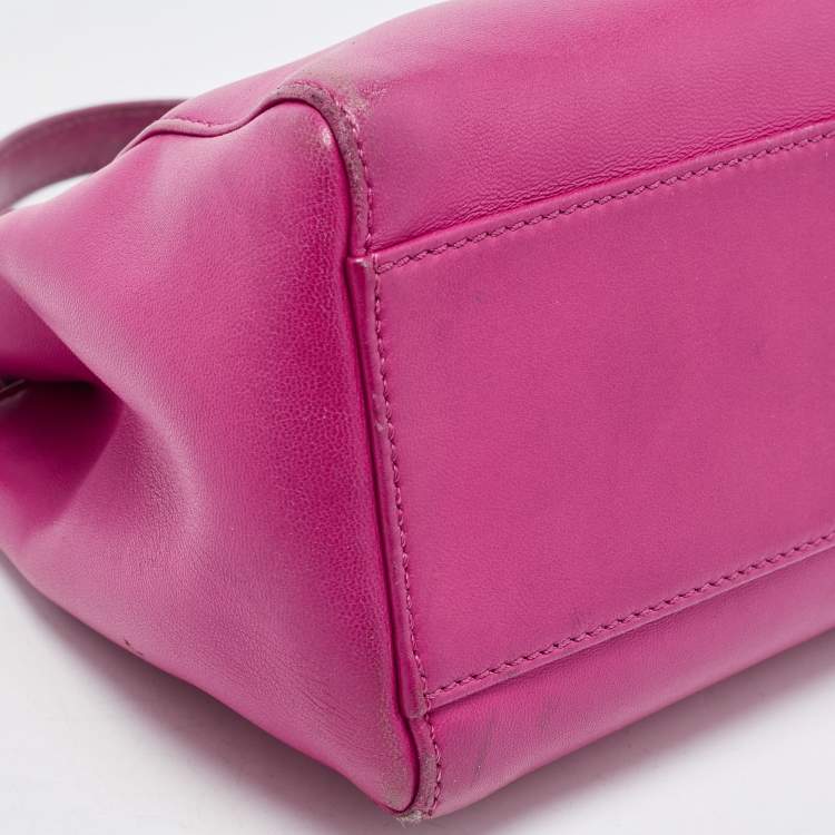 مملوكة مسبقًا Fendi Pink Leather Mini Peekaboo Top Handle Bag