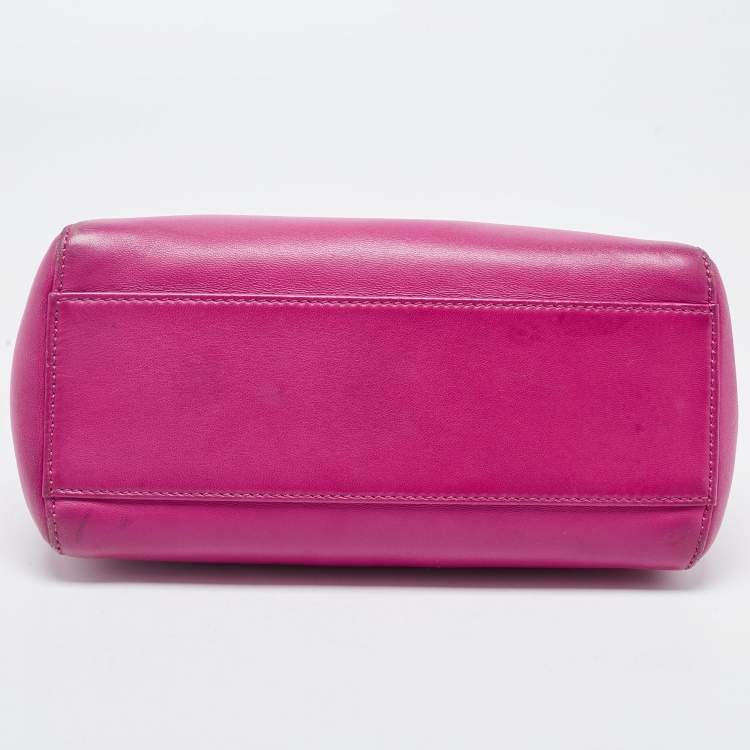 مملوكة مسبقًا Fendi Pink Leather Mini Peekaboo Top Handle Bag