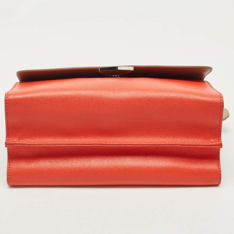 Pre Owned Fendi Tricolor Leather Small Demi Jour Top Handle Bag