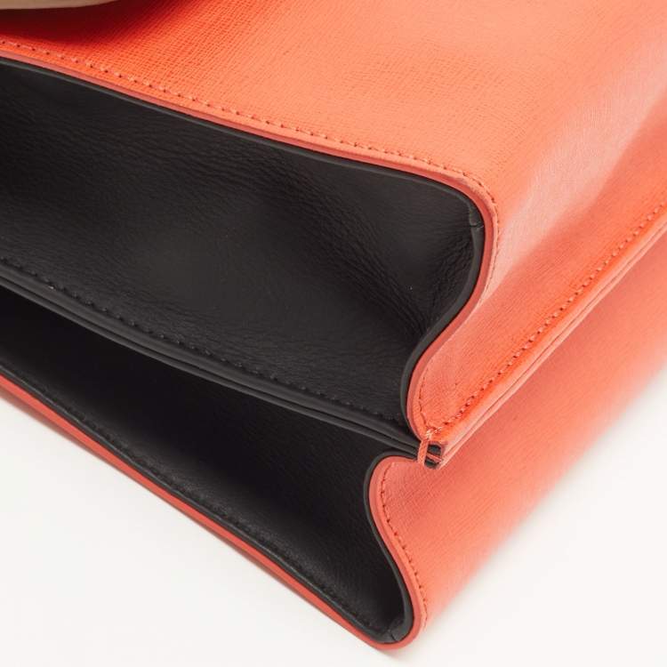 Pre Owned Fendi Tricolor Leather Small Demi Jour Top Handle Bag