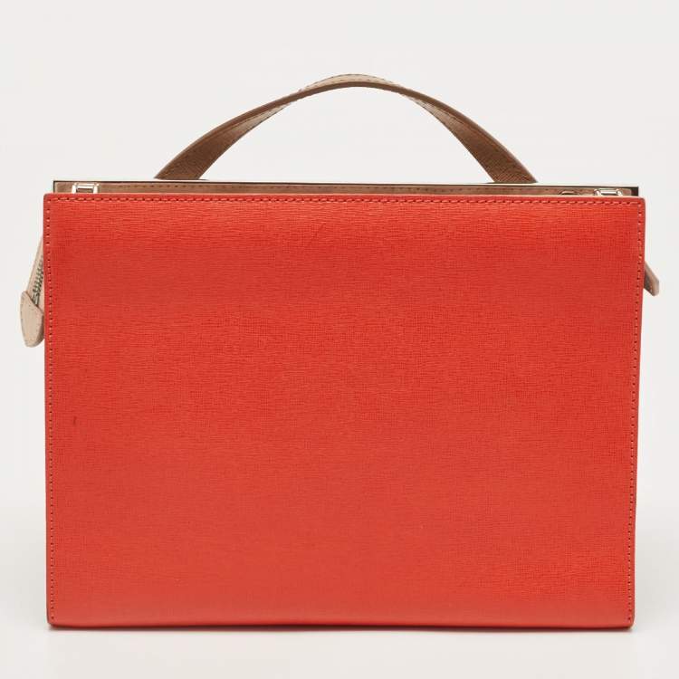 Pre Owned Fendi Tricolor Leather Small Demi Jour Top Handle Bag