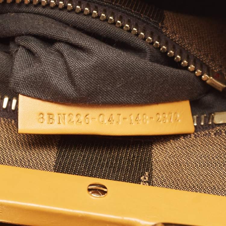 Pre Owned Fendi Mustard Leather Medium Peekaboo Top Handle Bag