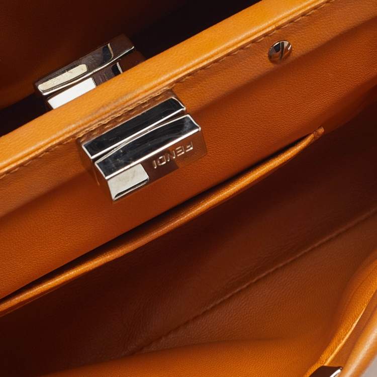 مملوكة مسبقًا Fendi Mustard Leather Mini Peekaboo Top Handle Bag