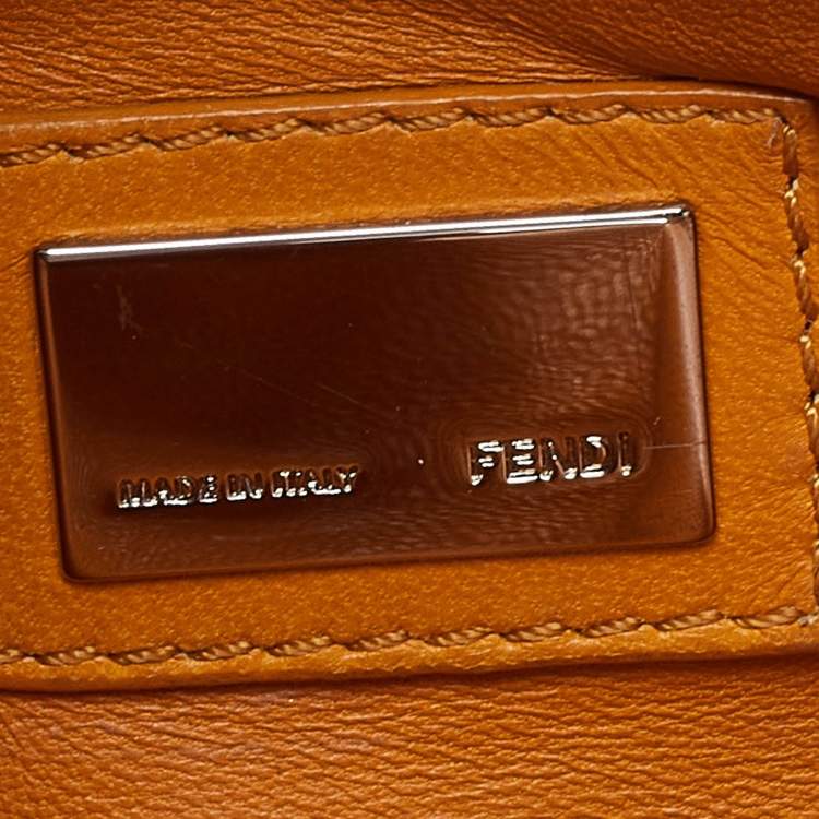 مملوكة مسبقًا Fendi Mustard Leather Mini Peekaboo Top Handle Bag