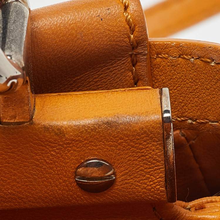 مملوكة مسبقًا Fendi Mustard Leather Mini Peekaboo Top Handle Bag