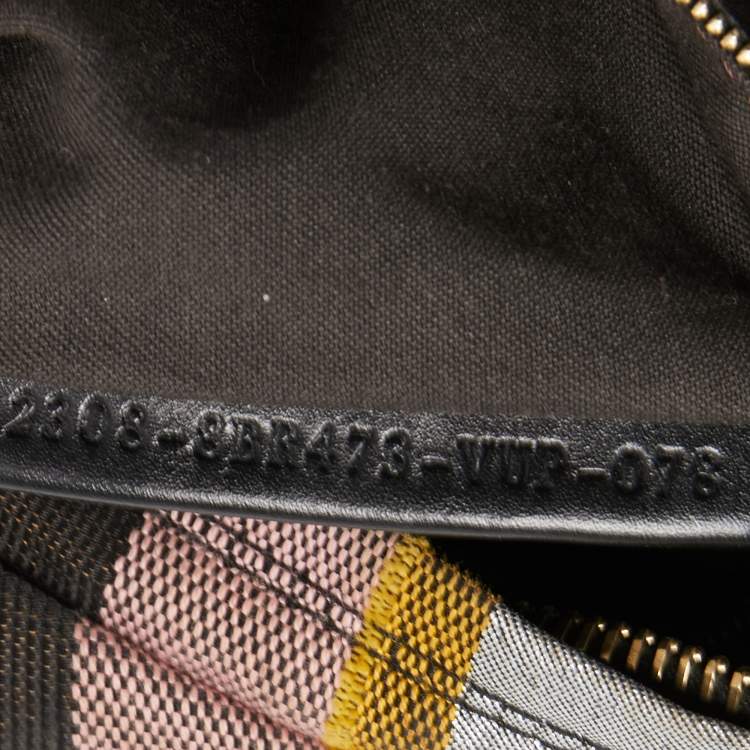 Pre Owned Fendi Multicolor Pequin Canvas and Leather Chef Chain Hobo