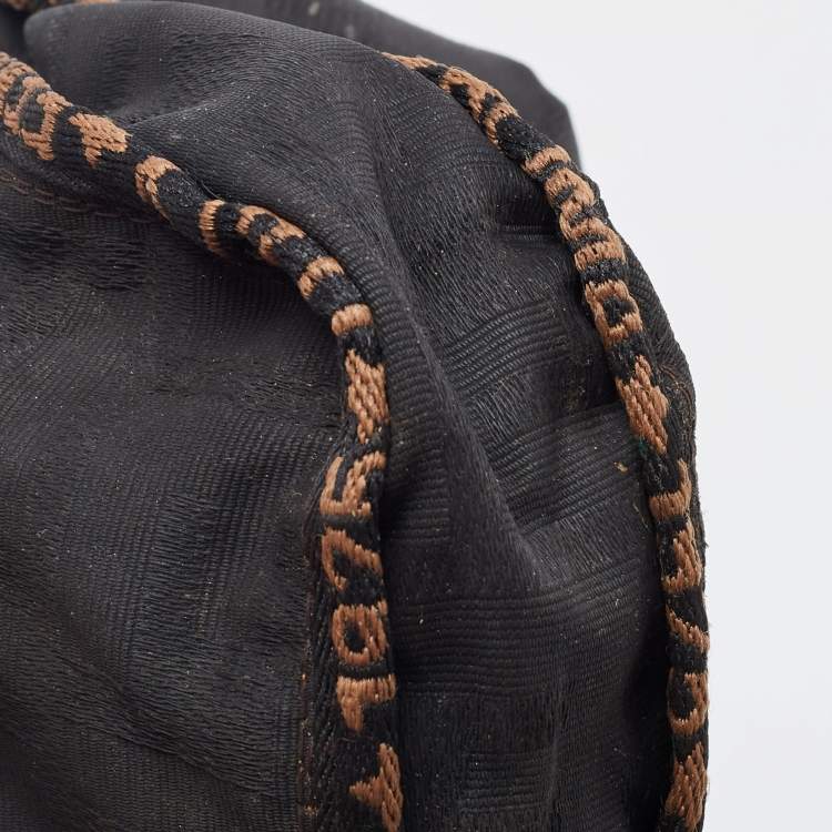 Pre Owned Fendi Tobacco Zucca Canvas and Leather Logo Flap Baguette Bag