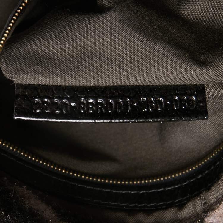 Pre Owned Fendi Black/Pink Zucca Sequins and Wool Mama Forever Flap Bag