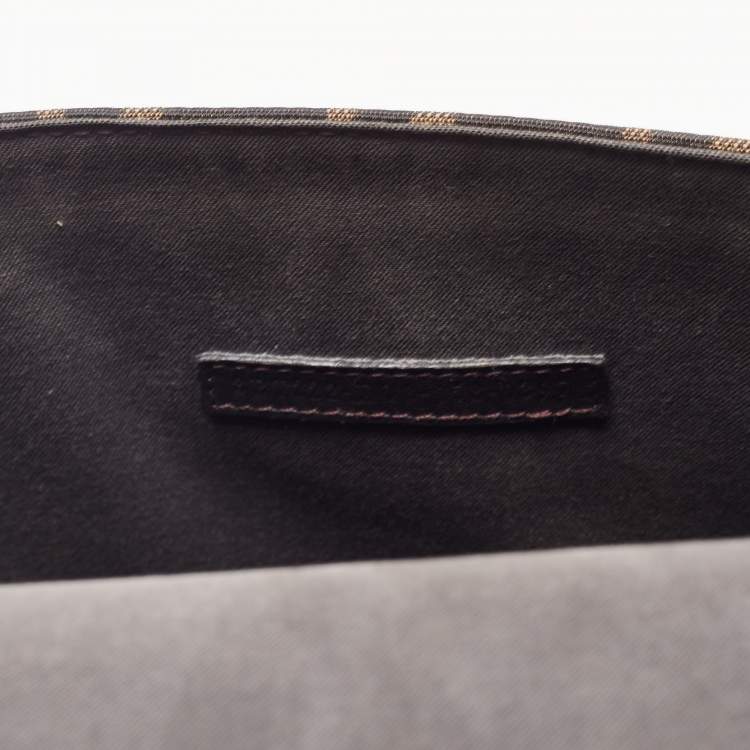 Pre Owned Fendi Brown Zucca Canvas And Leather Small Demi Jour Top Handle Bag