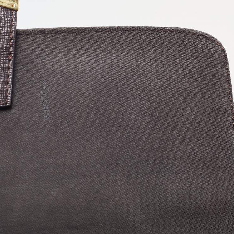 Pre Owned Fendi Brown Zucca Canvas And Leather Small Demi Jour Top Handle Bag