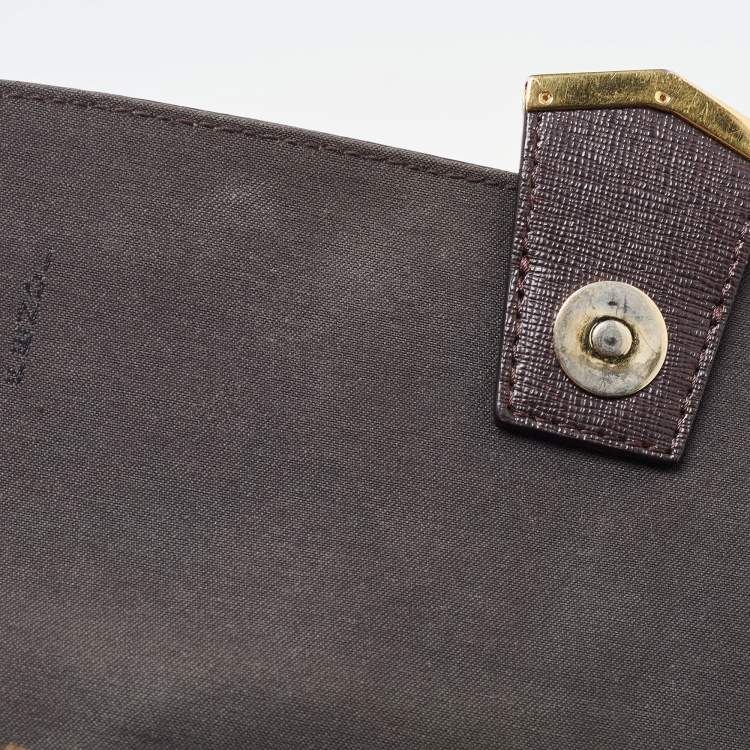 Pre Owned Fendi Brown Zucca Canvas And Leather Small Demi Jour Top Handle Bag