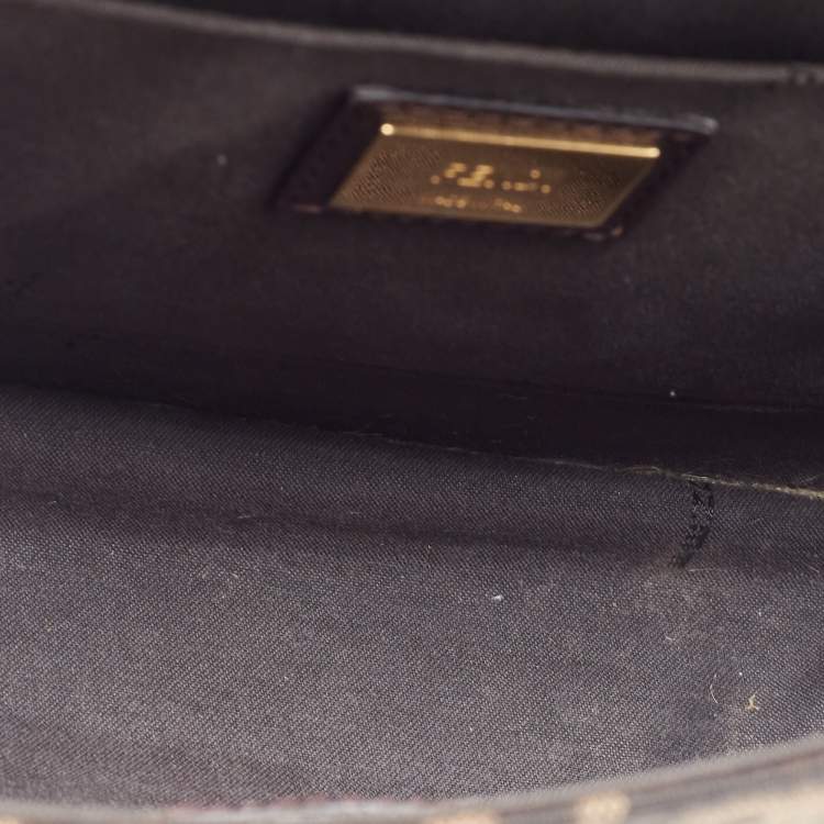 Pre Owned Fendi Brown Zucca Canvas And Leather Small Demi Jour Top Handle Bag