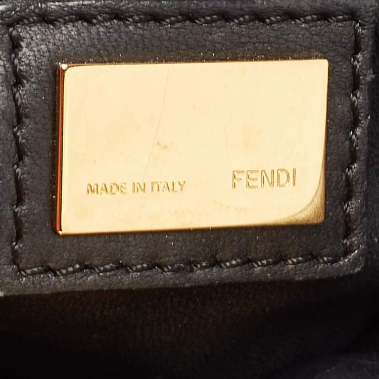 مملوكة مسبقًا Fendi Black Leather Mini Peekaboo Top Handle Bag