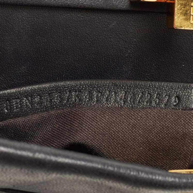مملوكة مسبقًا Fendi Black Leather Mini Peekaboo Top Handle Bag
