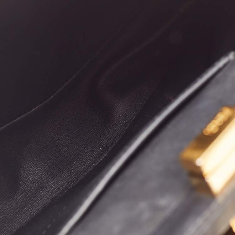 مملوكة مسبقًا Fendi Black Leather Mini Peekaboo Top Handle Bag