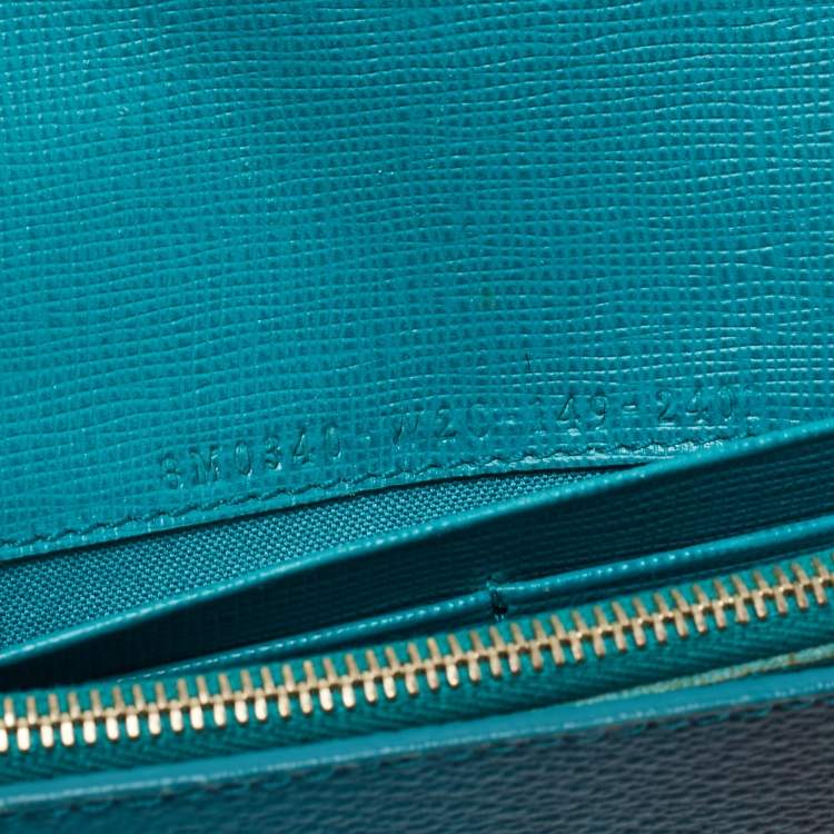 Pre Owned Fendi Green Ombre Zucca Coated Canvas Continental Wallet