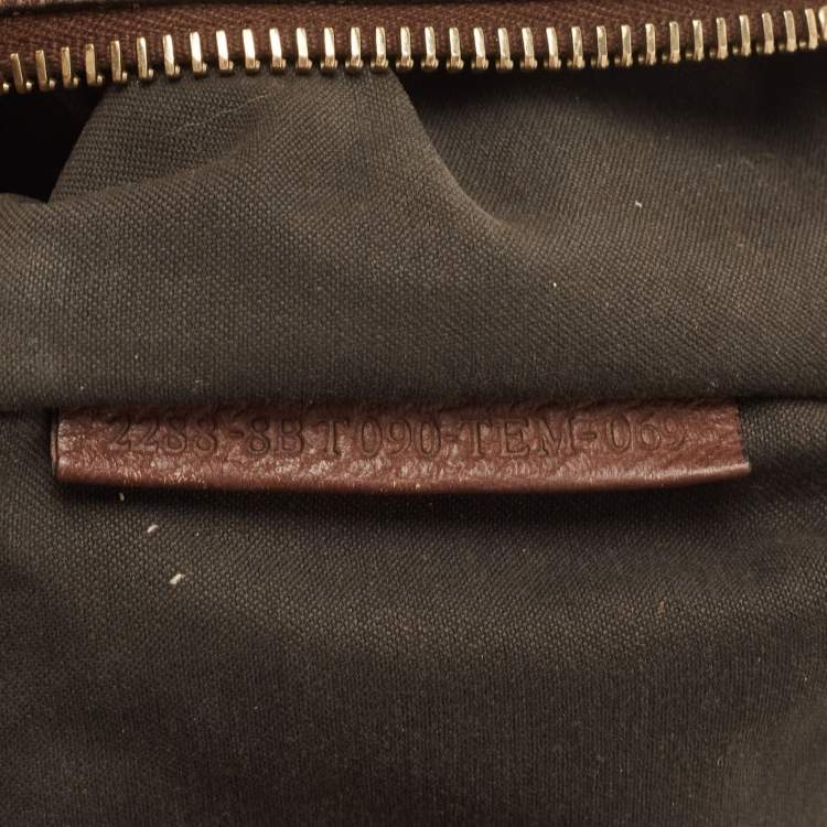 Pre Owned Fendi Blue/Brown Zucchino Canvas and Leather F Charm Messenger Bag