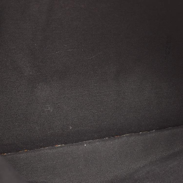 Pre Owned Fendi Black Leather Monster Flat Clutch