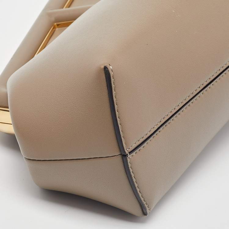 Pre Owned Fendi Beige Leather Small First Shoulder Bag