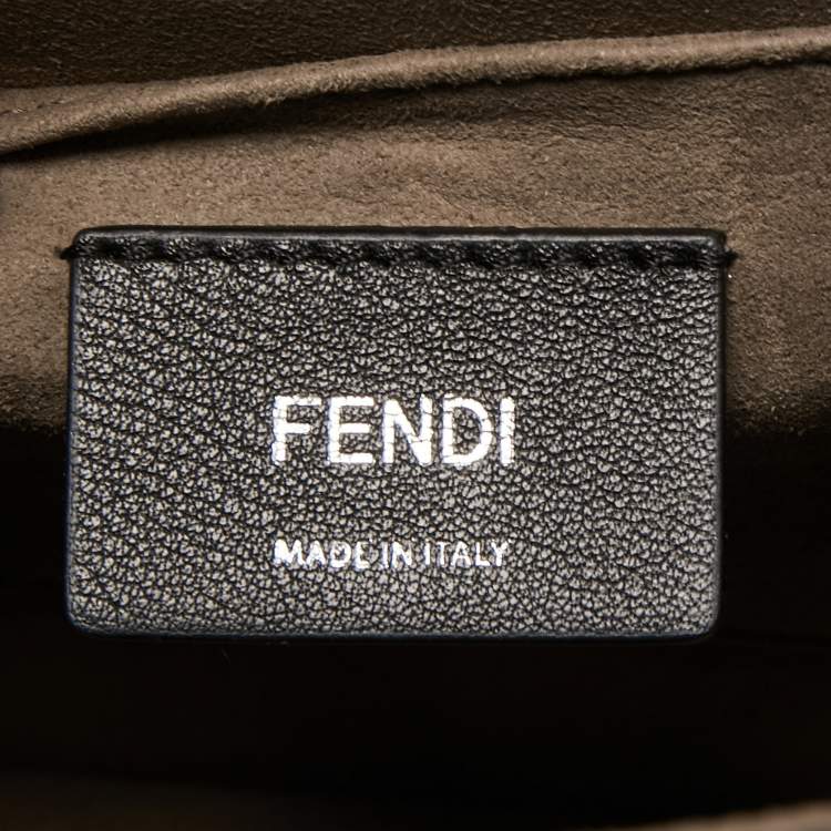 Pre Owned Fendi Red/Beige Leather Kan I F Logo Shoulder Bag