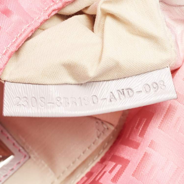 Pre Owned Fendi Pink Ombre Zucchino Fabric Mini Mama Baguette Bag