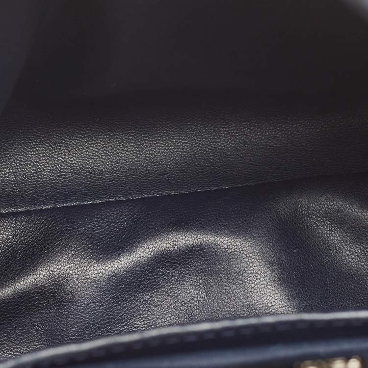 مملوكة مسبقًا Fendi Navy Blue Leather Mini Peekaboo Top Handle Bag