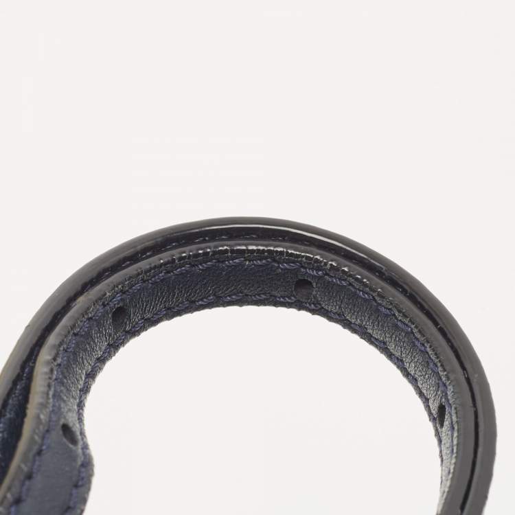 مملوكة مسبقًا Fendi Navy Blue Leather Mini Peekaboo Top Handle Bag
