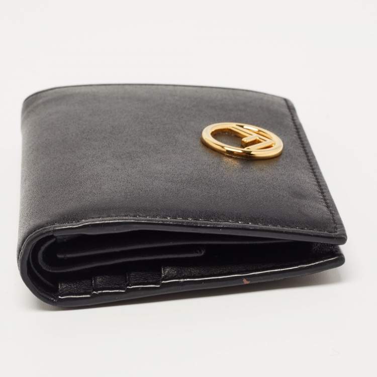 Pre Owned Fendi Black Leather F is Fendi Bifold Wallet