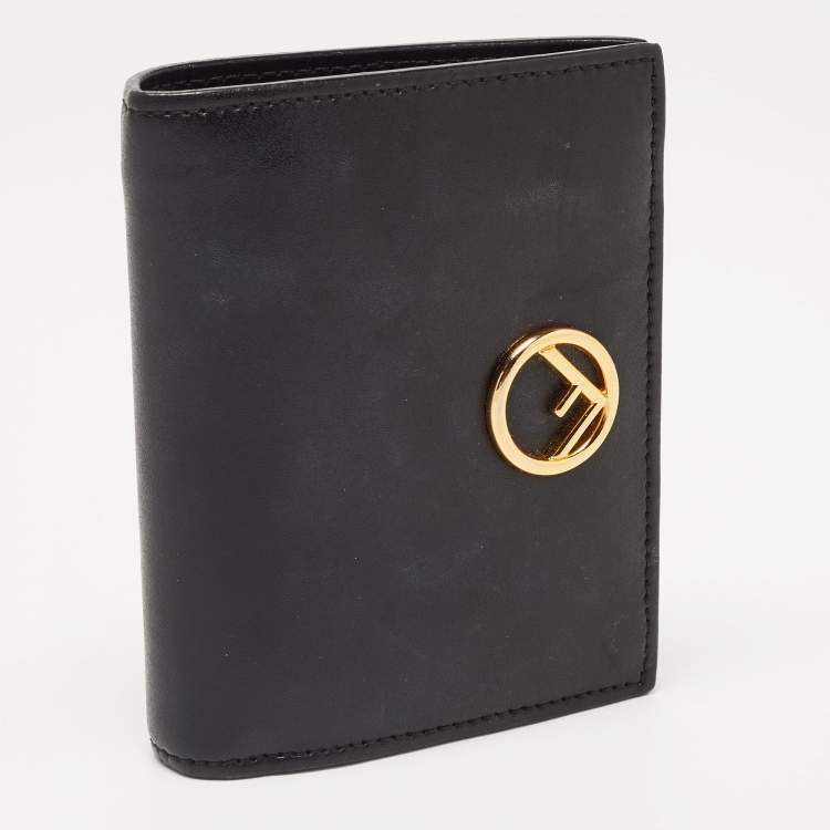 Pre Owned Fendi Black Leather F is Fendi Bifold Wallet