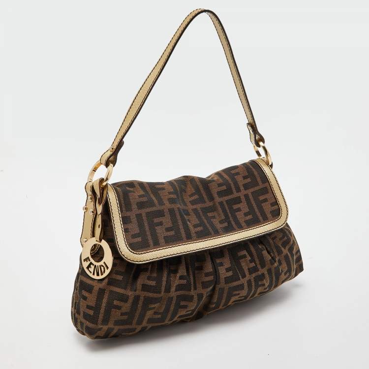 مملوكة مسبقًا Fendi Tobacco Zucca Canvas Small Chef Shoulder Bag