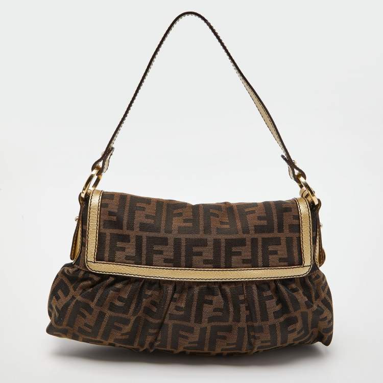 مملوكة مسبقًا Fendi Tobacco Zucca Canvas Small Chef Shoulder Bag