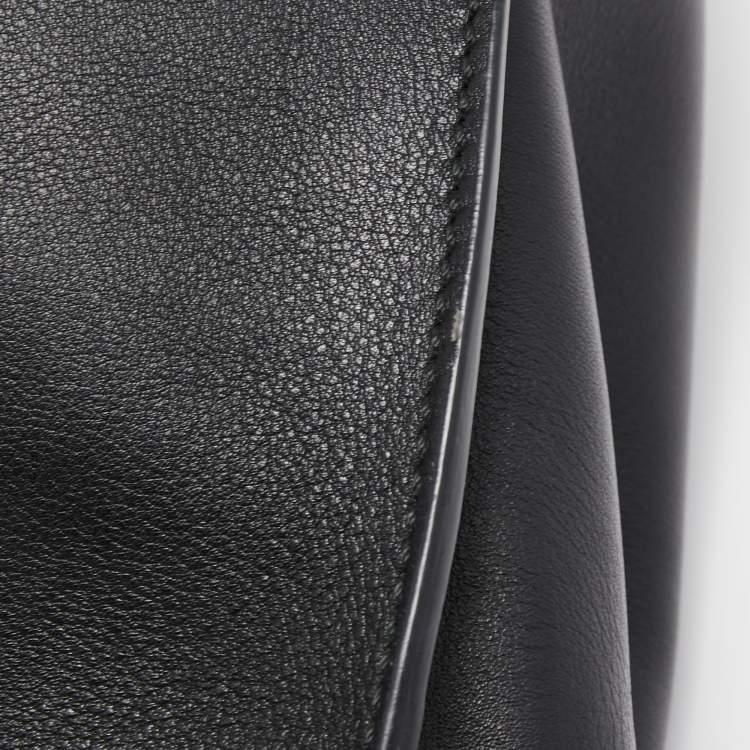 Pre Owned Fendi Black Tortoiseshell Effect Leather Medium Peekaboo Iseeu Top Handle Bag