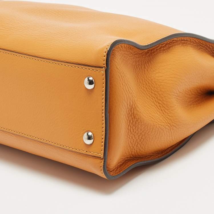 مملوكة مسبقًا Fendi Tan Printed Plexiglass and Leather Medium Peekaboo IseeU Top Handle Bag