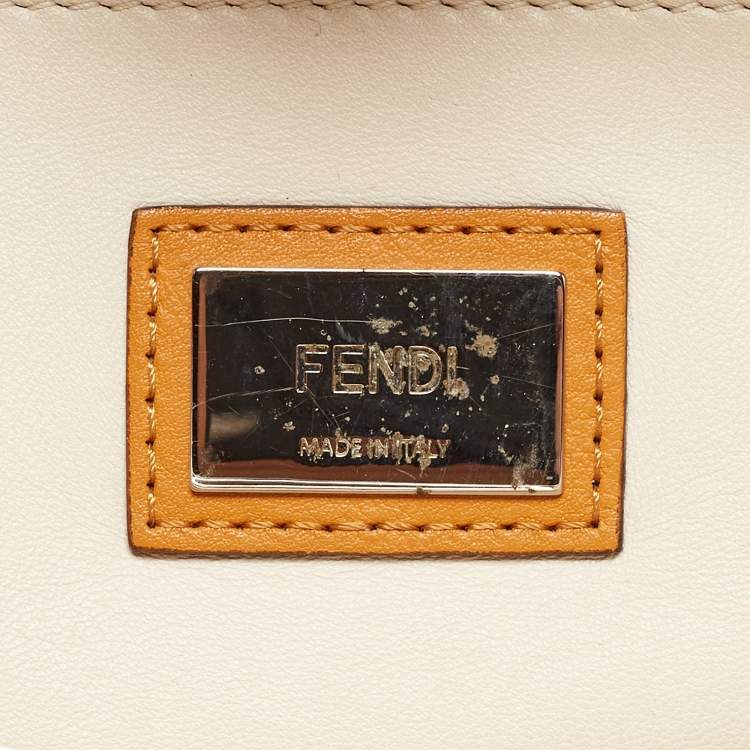 مملوكة مسبقًا Fendi Tan Printed Plexiglass and Leather Medium Peekaboo IseeU Top Handle Bag
