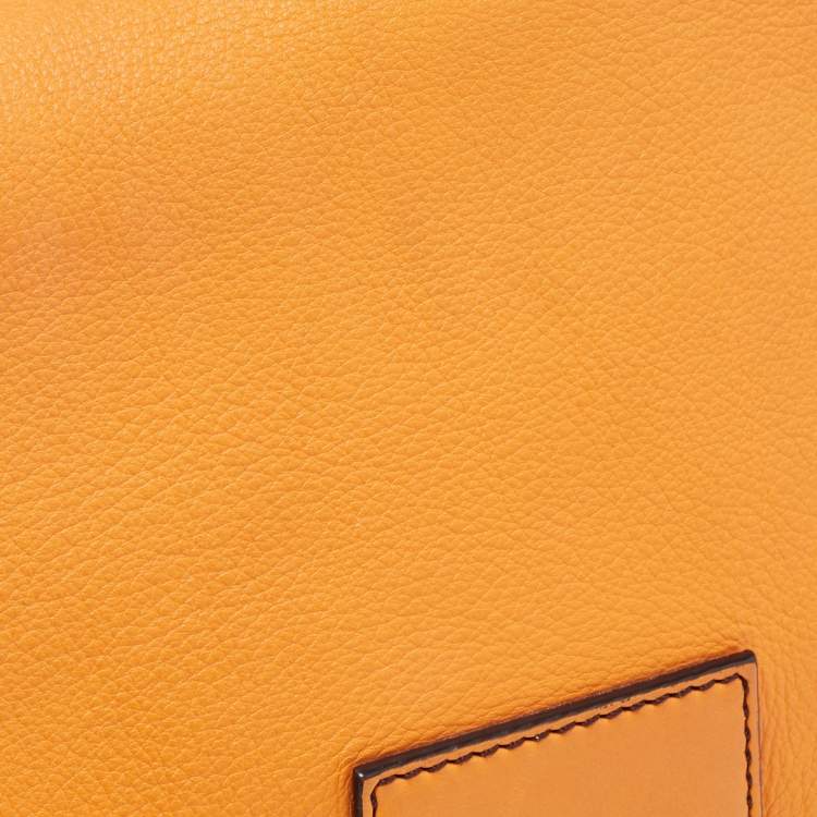 Pre Owned Fendi Orange Leather Large Mama Forever Shoulder Bag