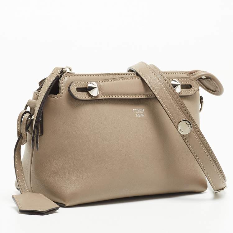 مملوكة مسبقًا Fendi Grey Leather Mini By The Way Crossbody Bag