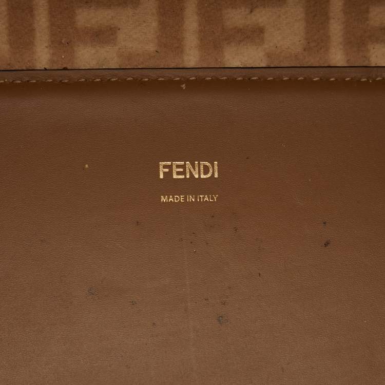 Pre Owned Fendi Beige Wool and Leather Medium Sunshine Tote