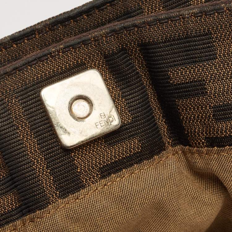 مملوكة مسبقًا Fendi Tobacco Zucca Canvas and Leather Chef Shoulder Bag