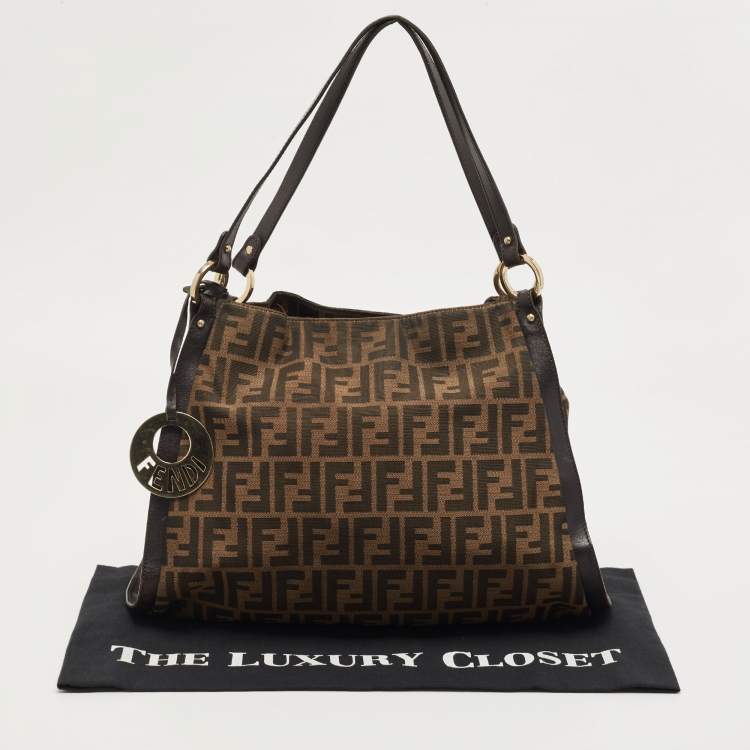 مملوكة مسبقًا Fendi Tobacco Zucca Canvas and Leather Chef Shoulder Bag