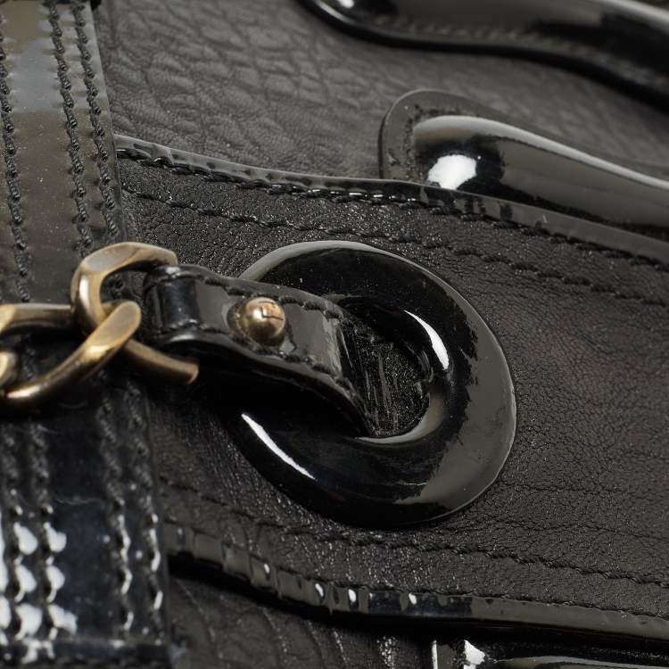 Pre Owned Fendi Black Pebbled Leather B Bag