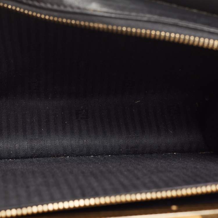 مملوكة مسبقًا Fendi Black Leather Small Demi Jour Top Handle Bag