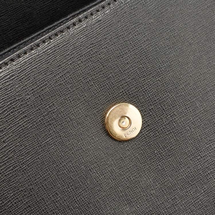 مملوكة مسبقًا Fendi Black Leather Small Demi Jour Top Handle Bag