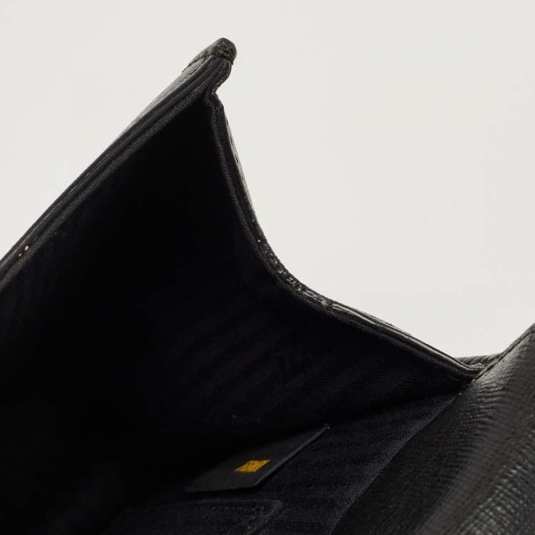 مملوكة مسبقًا Fendi Black Leather Small Demi Jour Top Handle Bag