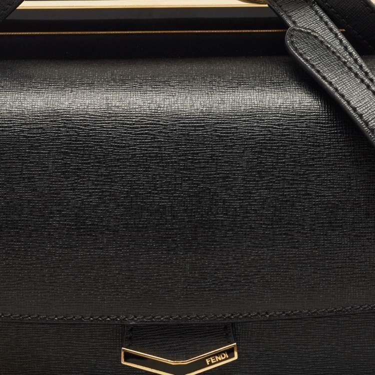 مملوكة مسبقًا Fendi Black Leather Small Demi Jour Top Handle Bag