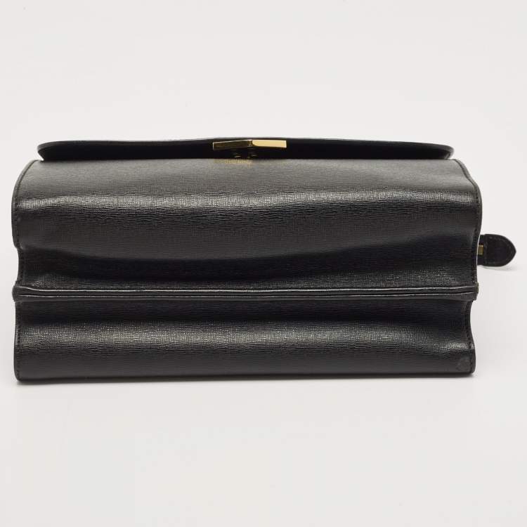 مملوكة مسبقًا Fendi Black Leather Small Demi Jour Top Handle Bag