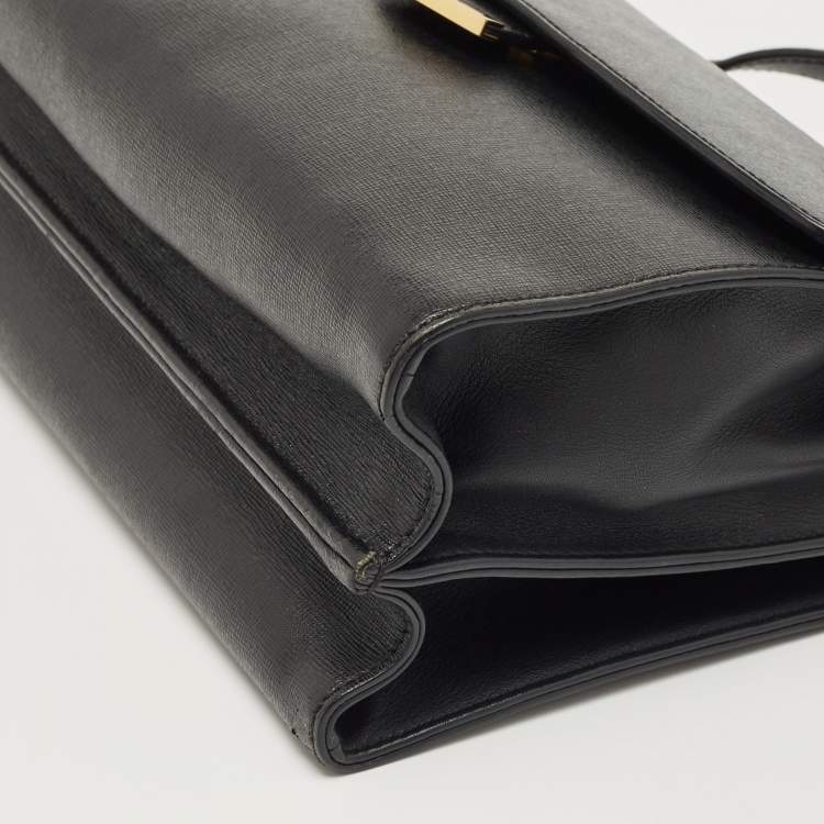 مملوكة مسبقًا Fendi Black Leather Small Demi Jour Top Handle Bag