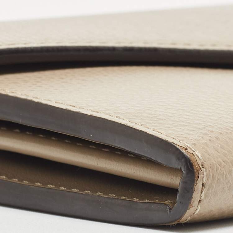 Pre Owned Fendi Taupe Leather F is Fendi Continental Wallet