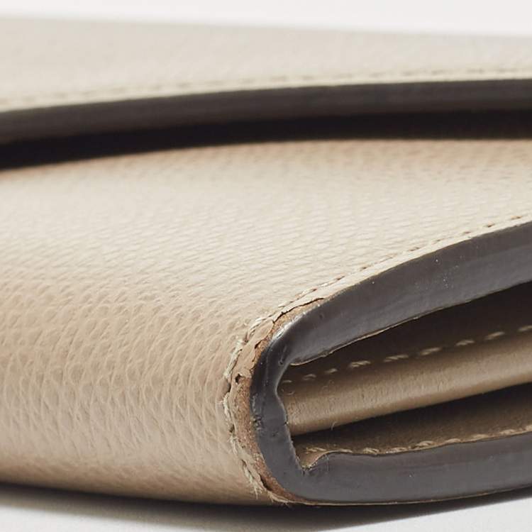 Pre Owned Fendi Taupe Leather F is Fendi Continental Wallet