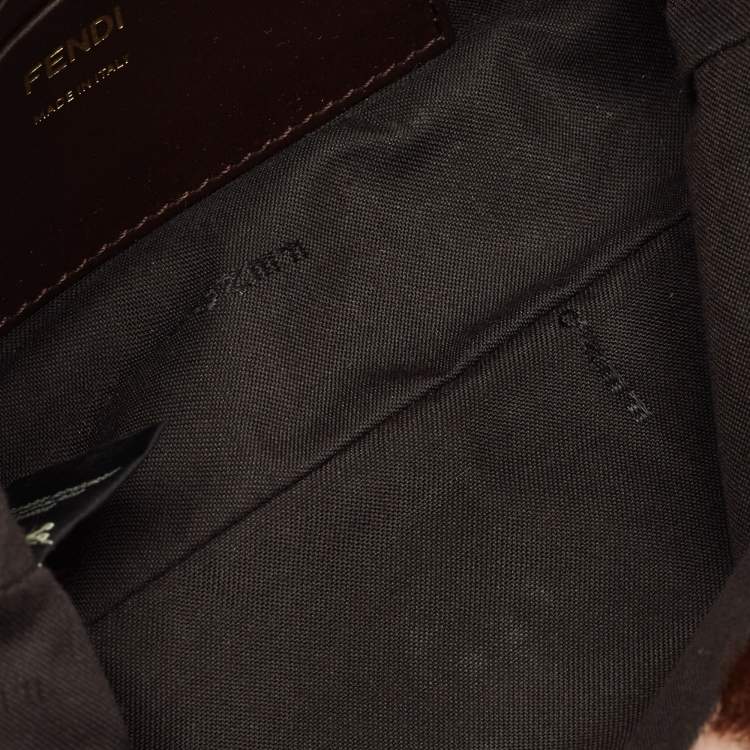 Pre Owned Fendi Brown Leopard Print Calfhair Flap Baguette Bag